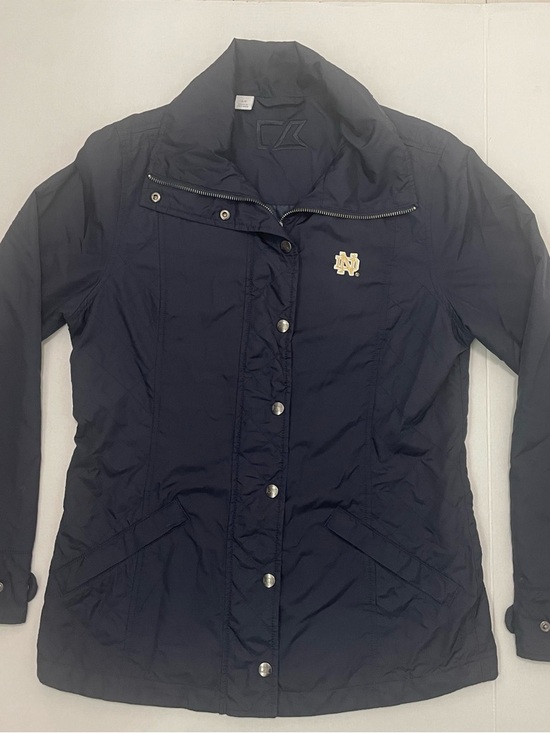 Cutter & Buck Jackets & Blazers - Cutter & Buck Navy Zipper Snap-Front Jacket with Notre Dame Logo